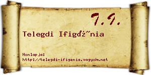 Telegdi Ifigénia névjegykártya